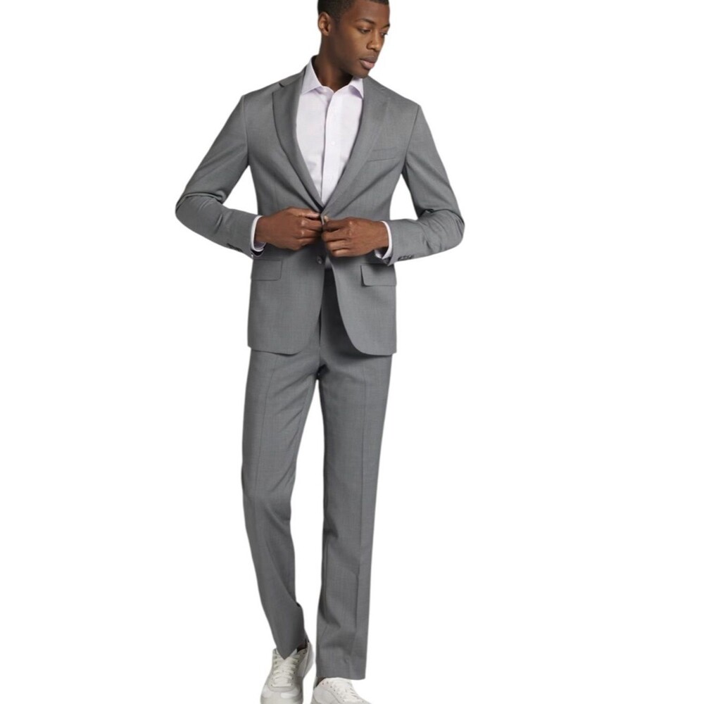 Jos. A. Bank Men's Traveler Collection Wool Two-Piece Suit Tailored Fit 42 S